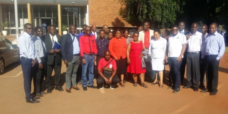 SATUCC delegation in solidarity with arrested ZCTU leaders at a Harare Court - March 2019